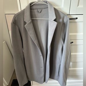 Men’s Lululemon Gridliner Fleece Blazer Heathered Gull Grey Size XL